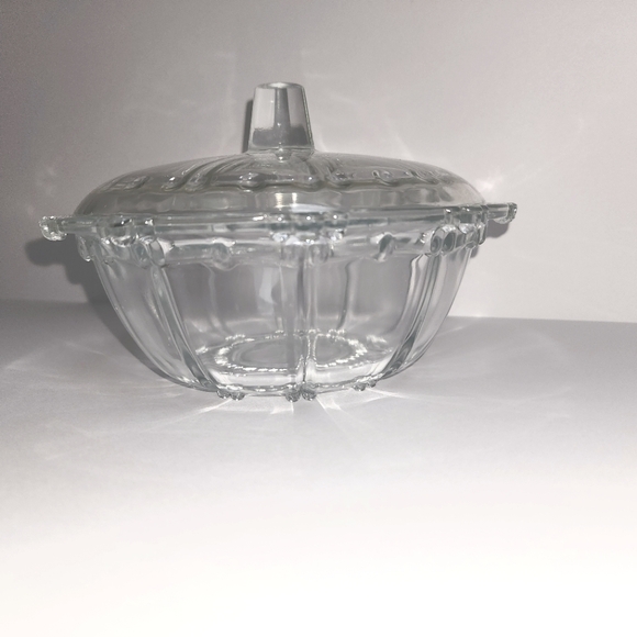 Vintage Decorative Glass Candy Bowl With Lid Grannycore - Picture 4 of 10